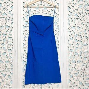 Express Strapless Blue Stretch Dress